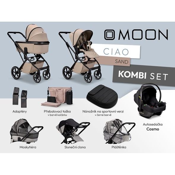 MOON CIAO KOMBI SET - SAND - KOMBINACE S PŘÍSLUŠENSTVÍM - KOČÁRKY A PŘÍSLUŠENSTVÍ