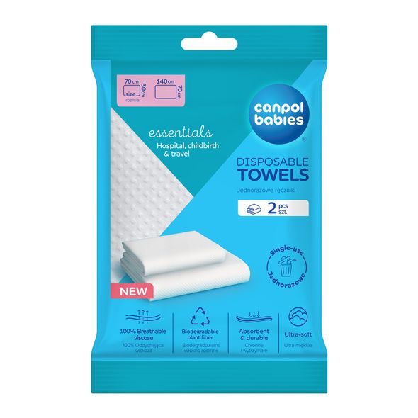 CANPOL BABIES HYGIENICKÉ JEDNORÁZOVÉ RUČNÍKY SET 2KS - VLHČENÉ UBROUSKY - PŘEBALOVÁNÍ