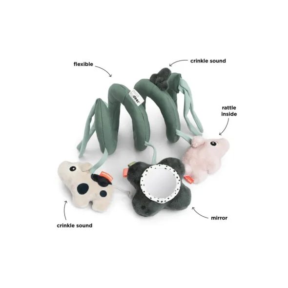 DONE BY DEER AKTIVNÍ SPIRÁLA TINY FARM - SPIRÁLY NA POSTÝLKU / AUTOSEDAČKU - PRO DĚTI