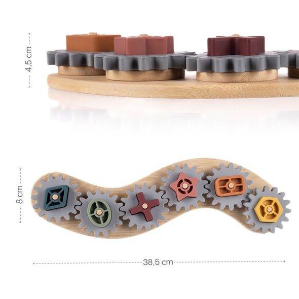 ZOPA SILIKONOVÁ BAMBUSOVÁ SKLÁDAČKA OZUBENÁ KOLEČKA - HRAČKY PRO NEJMENŠÍ - PRO DĚTI