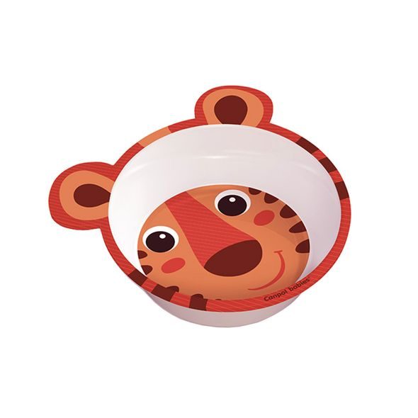 CANPOL BABIES MELAMINOVÁ MISKA PROTISKLUZOVÁ S OUŠKY HELLO LITTLE 490 ML ORANŽOVÁ - MISKY, TALÍŘKY A PODLOŽKY - KRMENÍ