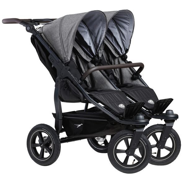 TFK TFK SET DUO2 FRAME 2025 - AIR CHAMBER WHEEL + CARRYCOT + SEAT PREM. GREY - KOČÁRKY PRO DVOJČATA - KOČÁRKY A PŘÍSLUŠENSTVÍ