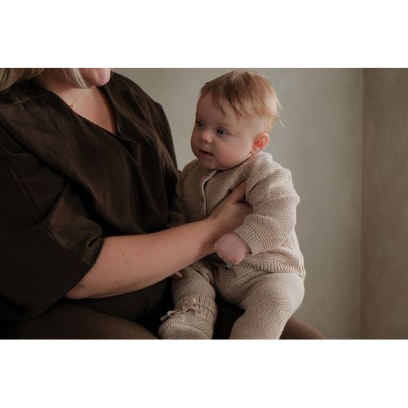 LODGER PLETENÝ SVETŘÍK MERINO BEIGE VEL. 62 - KABÁTKY, MIKINKY - PRO DĚTI