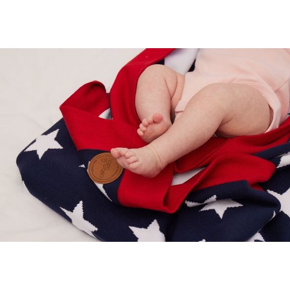 CEBA BABY PLETENÁ DEKA (90X90) V DÁRKOVÉM BALENÍ BLUE STARS - DĚTSKÉ DEKY PRO MIMINKA - SPINKÁNÍ