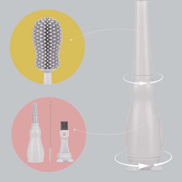 ZOPA SILIKONOVÝ KARTÁČ NA DĚTSKOU LAHEV 3V1 - KARTÁČE NA LAHVE - KRMENÍ