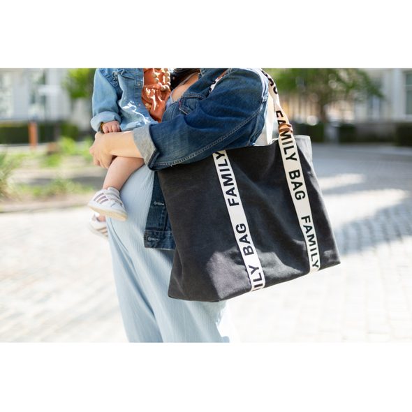 CHILDHOME CESTOVNÍ TAŠKA FAMILY BAG CANVAS BLACK - CESTOVNÍ TAŠKY NA KOČÁREK - KOČÁRKY A PŘÍSLUŠENSTVÍ