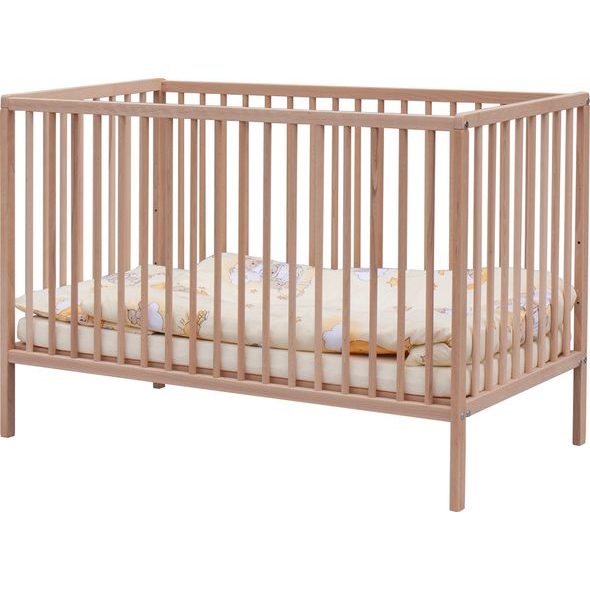 SCARLETT DĚTSKÁ POSTÝLKA S KOMPLETNÍ VÝBAVOU SCARLETT 120X60CM MRÁČEK BÉŽOVÁ - DŘEVĚNÉ POSTÝLKY - SPINKÁNÍ