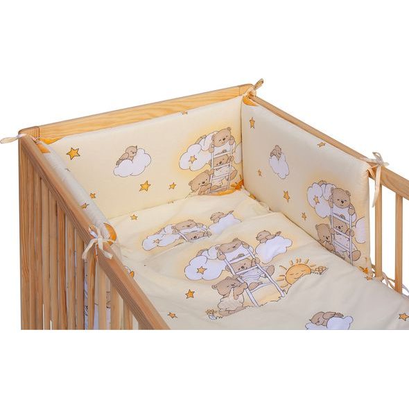 SCARLETT DĚTSKÁ POSTÝLKA S KOMPLETNÍ VÝBAVOU SCARLETT 120 X 60 CM - MRÁČEK - BÉŽOVÁ - DŘEVĚNÉ POSTÝLKY - SPINKÁNÍ