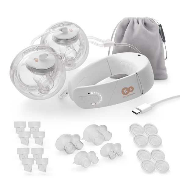 KINDERKRAFT ODSÁVAČKA MATEŘSKÉHO MLÉKA S FUNKCÍ OHŘEVU KRKU DOUBLE HANDS-FREE GENTLENESTE - ODSÁVAČKY MATEŘSKÉHO MLÉKA - KRMENÍ