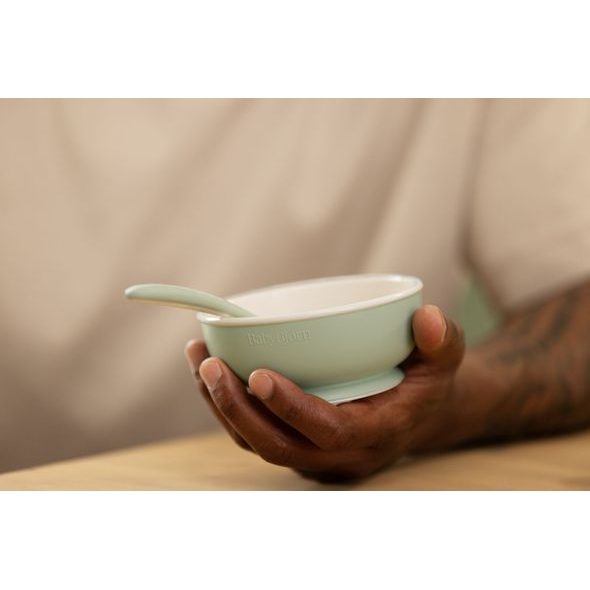 BABYBJORN BABYBJORN SET NA KRMENÍ 3 DÍLNÝ,MALÝ BRYNDÁK, MISKA A LŽIČKA, PUDROVĚ ZELENÝ - VÝHODNÉ SADY - KRMENÍ