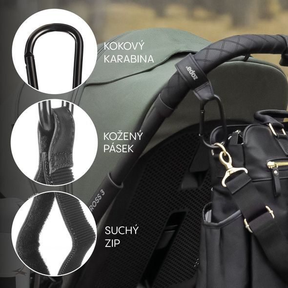 ZOPA MULTIFUNKČNÍ POPRUH SE SKOBOU DELUXE 2 KS - HÁČKY, POPRUHY A KOLÍČKY - KOČÁRKY A PŘÍSLUŠENSTVÍ