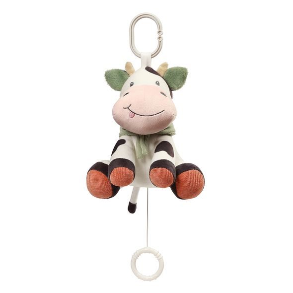 BABYONO HRAČKA HUDEBNÍ NA C-KROUŽKU COW BINGO 0M+ - HRAČKY K ZAVĚŠENÍ - PRO DĚTI