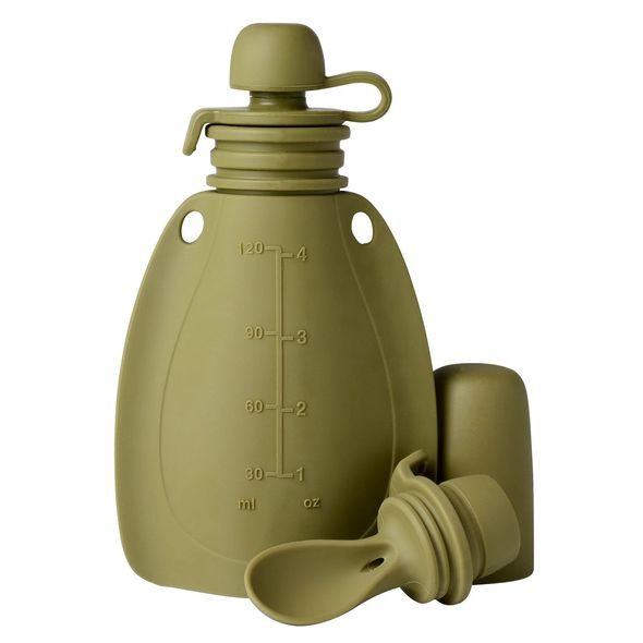 MININOR SILIKONOVÁ KAPSIČKA SE LŽIČKOU MOSS GREEN - KAPSIČKY NA JÍDLO - KRMENÍ