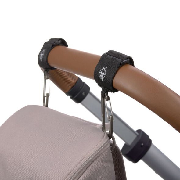 LÄSSIG CASUAL STROLLER HOOKS WITH CARABINER BLACK - LÁTKOVÉ PLENY SKLÁDANÉ - PŘEBALOVÁNÍ