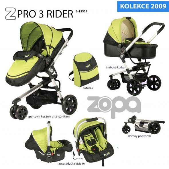 ZOPA PRO 3 RIDER VČ. AUTOSEDAČKY - VÝPRODEJ - OUTLET