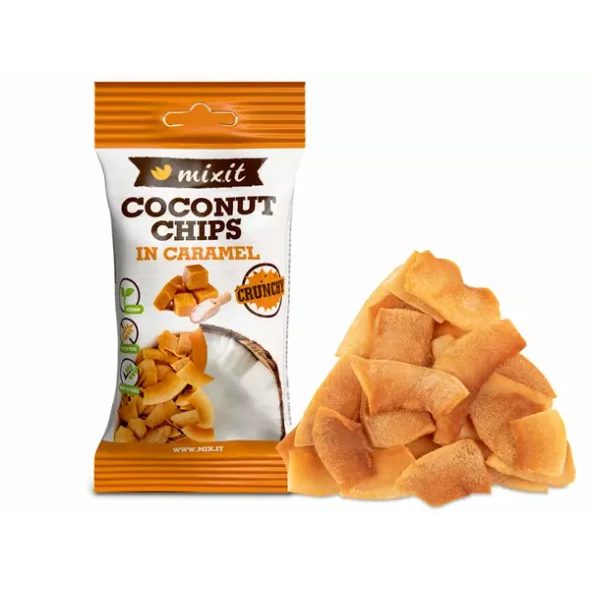 MIXIT KOKOSOVÉ CHIPSY DO KAPSY – KARAMEL (1 KS) - SLADKÉ ZOBÁNÍ - PRO MAMINKY