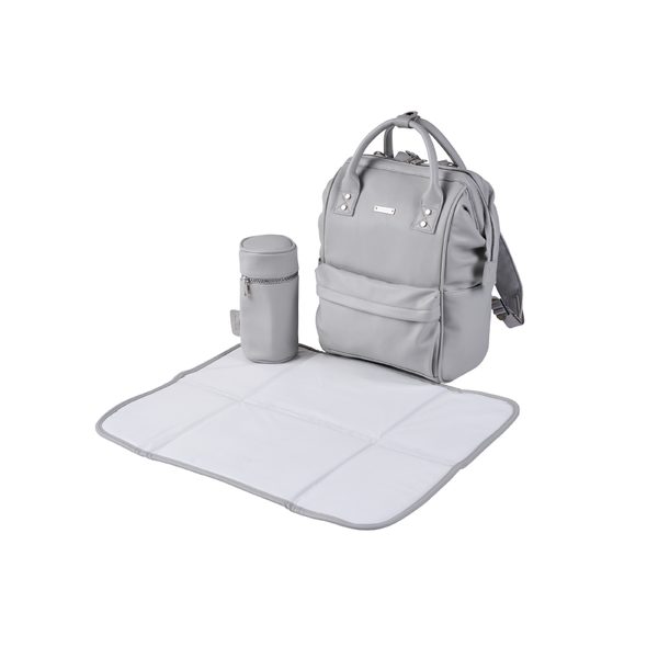 BABABING MANI PŘEBALOVACÍ TAŠKA/BATOH, DOVE GREY LEATHERETTE - PŘEBALOVACÍ TAŠKY - KOČÁRKY A PŘÍSLUŠENSTVÍ