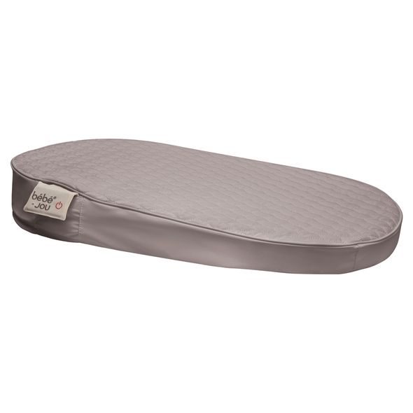 BEBE-JOU VYHŘÍVANÁ PROŠÍVANÁ PŘEBALOVACÍ PODLOŽKA QUILTED WAVES VLNKY, CHALK BROWN - PŘEBALOVACÍ PODLOŽKY - PŘEBALOVÁNÍ