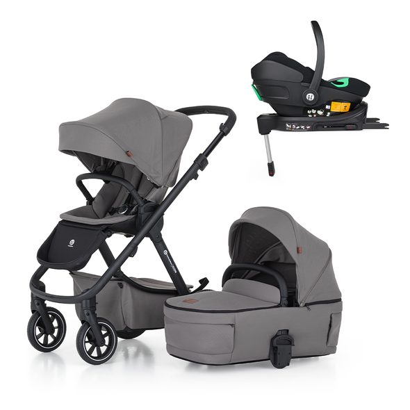 PETITE&MARS KOČÁREK KOMBINOVANÝ ICON 2V1 DOVE GREY LITE RWS + CORE PRO I-SIZE BLACK GREY + BÁZE - TROJKOMBINACE - KOČÁRKY A PŘÍSLUŠENSTVÍ