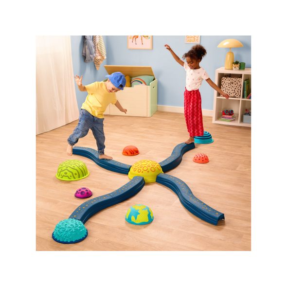 B-TOYS PŘEKÁŽKOVÁ DRÁHA SE STUPÍNKY BALANCE PLANET HOPPER - STAVEBNICE A PUZZLE - PRO DĚTI