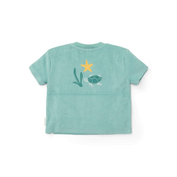 LITTLE DUTCH TRIČKO A KRAŤASY SEASHELLS / STRIPES SURF BLUE VEL. 98/104 - SOUPRAVY - PRO DĚTI