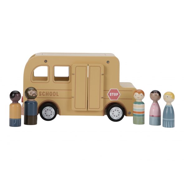 LITTLE DUTCH ŠKOLNÍ AUTOBUS S FIGURKAMI DŘEVĚNÝ - DŘEVĚNÉ HRAČKY - PRO DĚTI