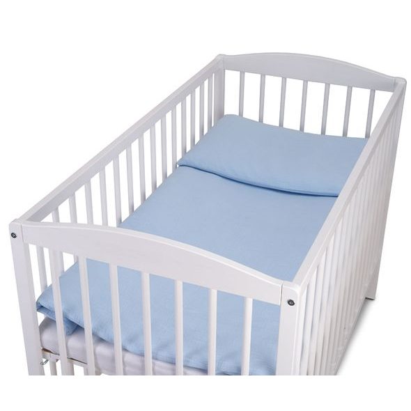 TOMI POVLEČENÍ K2 MUŠELÍN 120X90 SV. MODRÝ - POVLEČENÍ DO POSTÝLKY - SPINKÁNÍ