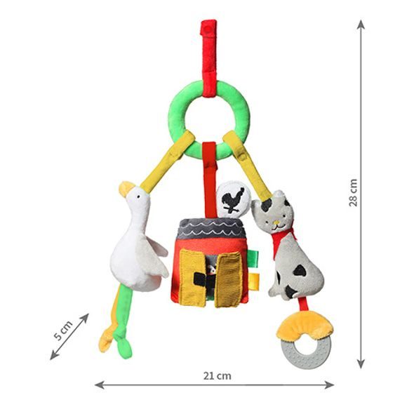 BABYONO HRAZDIČKA NA KOČÁREK ON THE FARM 0M+ - AKTIVNÍ HRAČKY - PRO DĚTI