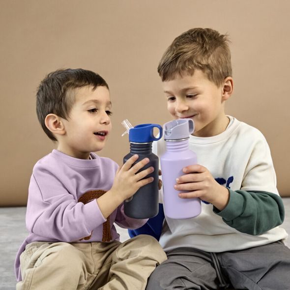 LÄSSIG KIDS BOTTLE STAINLESS STEEL LITTLE GANG HEART LILAC - SPORTOVNÍ LAHVE - KRMENÍ