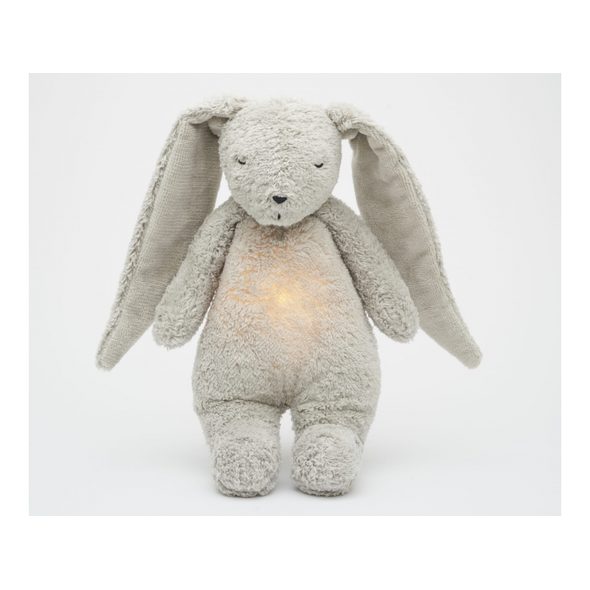 MOONIE USÍNÁČEK ZAJÍČEK 2.0 ORGANIC GREY - USÍNÁČCI ŠUMÍCÍ / S TLUKOTEM - PRO DĚTI