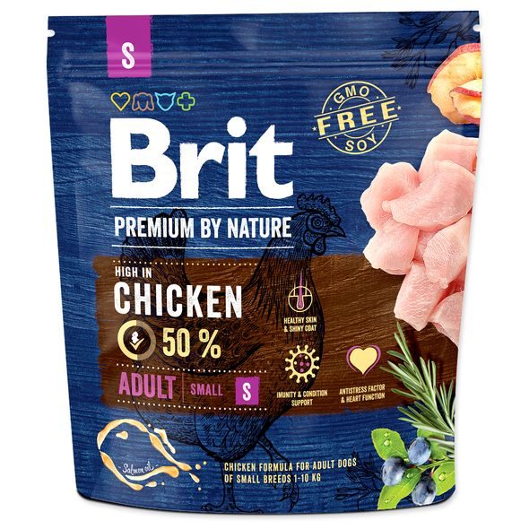 BRIT PREMIUM BY NATURE ADULT S 1KG - GRANULE PRO PSY - CHOVATELSKÉ POTŘEBY MALVÍKZOO