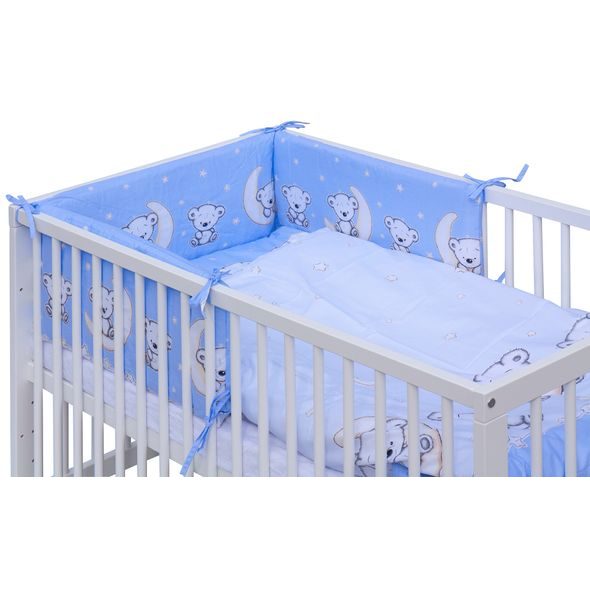 SCARLETT POSTÝLKA 120X60CM S KOMPLETNÍ VÝBAVOU TORO MODRÁ - DŘEVĚNÉ POSTÝLKY - SPINKÁNÍ