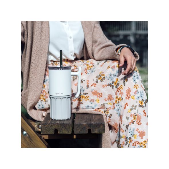 QUOKKA NEREZOVÝ TERMOHRNEK S BRČKEM UMI IVORY 720 ML - TERMOOBALY A TERMOSKY - KRMENÍ