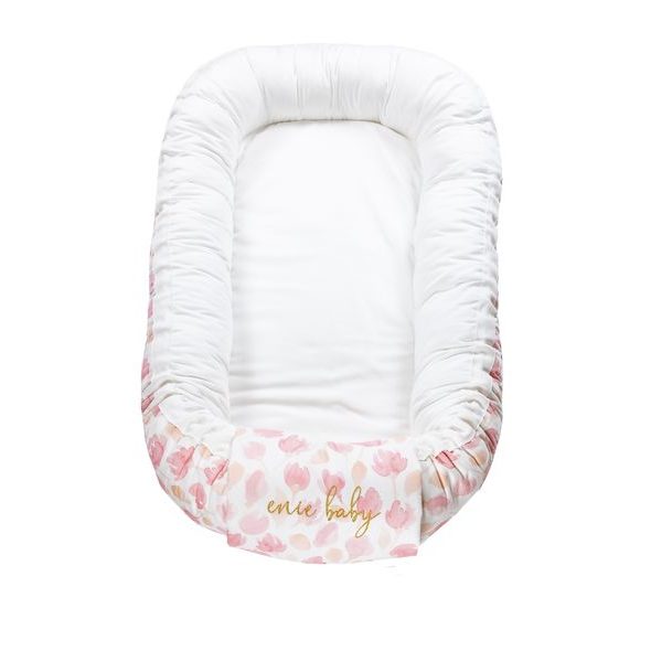 ENIE BABY HNÍZDEČKO DO POSTÝLKY SATINE PINK LEAVES - HNÍZDEČKA - SPINKÁNÍ