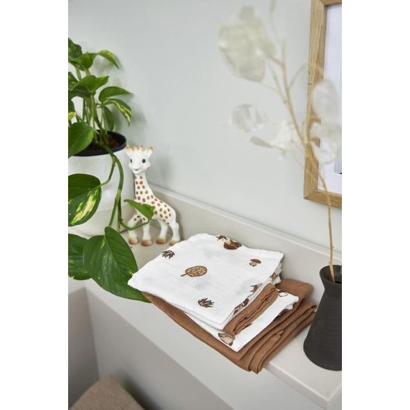 MEYCO MUŠELÍNOVÁ PLENA-ŽÍNKA 3-BALENÍ - FOREST ANIMALS TOFFEE - LÁTKOVÉ PLENY ALL IN ONE - PŘEBALOVÁNÍ