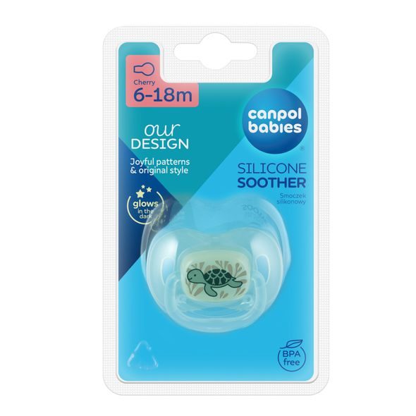 CANPOL BABIES DUDLÍK SVÍTÍCÍ SILIKONOVÝ TŘEŠINKA 6-18M LOVE&SEA - ŠIDÍTKA A DOPLŇKY - KRMENÍ