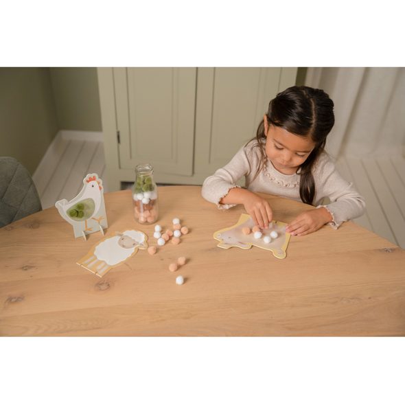 LITTLE DUTCH KREATIVNÍ SADA S BAMBULKAMI FARMA - HRAČKY PRO DĚTI - PRO DĚTI