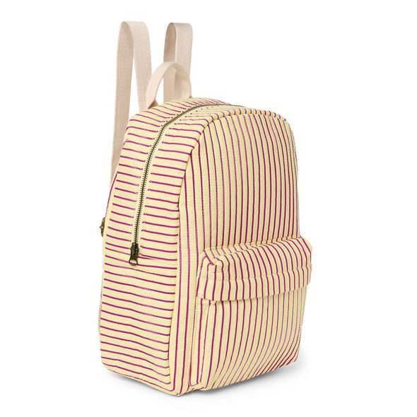 STUDIO NOOS POPLIN MIDI BACKPACK BATŮŽEK PŘEDNÍ KAPSA BUTTER YELLOW STRIPPED - DOPLŇKY - PRO MAMINKY