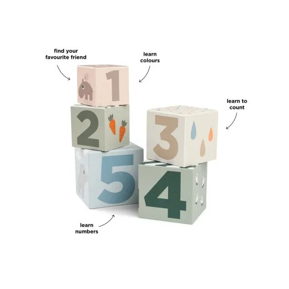 DONE BY DEER STOHOVACÍ KOSTKY DEER FRIENDS - 5KS - STOHOVACÍ HRAČKY - PRO DĚTI