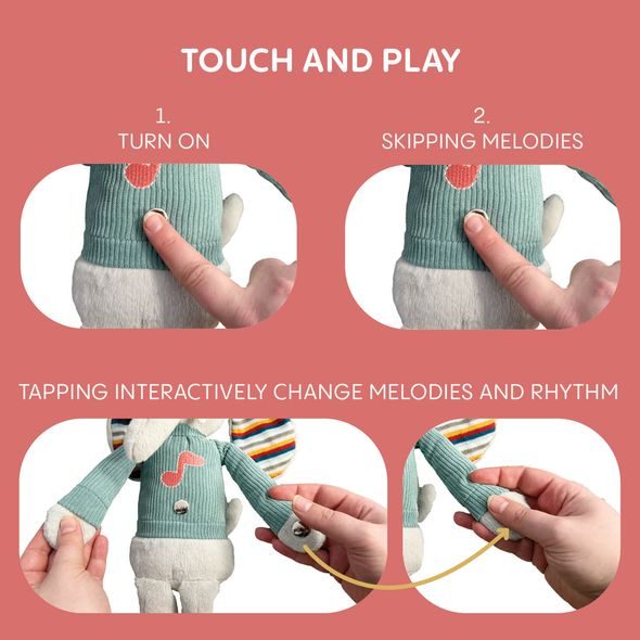 ZOPA PLYŠOVÝ INTERAKTIVNÍ PARŤÁK - HRAČKY SE ZVUKY - PRO DĚTI