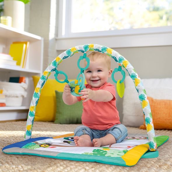 BRIGHT STARTS DEKA NA HRANÍ PRO ROZVOJ MOTORIKY A SMYSLŮ TROPICAL TREETOP™, 0M+ - HRACÍ DEKY - PRO DĚTI