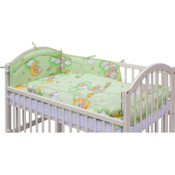 SCARLETT POSTÝLKA 120X60CM S KOMPLETNÍ VÝBAVOU MRÁČEK ZELENÁ - DŘEVĚNÉ POSTÝLKY - SPINKÁNÍ