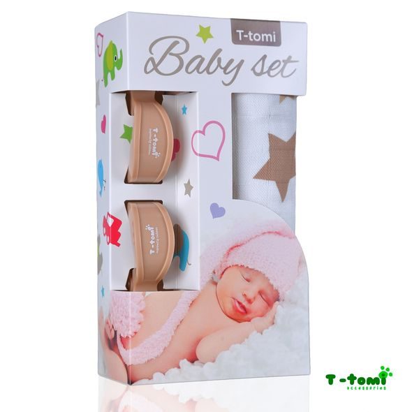 T-TOMI BABY SET BAMBUSOVÁ OSUŠKA S POTISKEM + KOČÁRKOVÝ KOLÍČEK - HÁČKY, POPRUHY A KOLÍČKY - KOČÁRKY A PŘÍSLUŠENSTVÍ