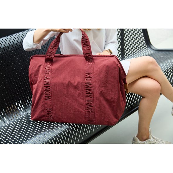 CHILDHOME PŘEBALOVACÍ TAŠKA MOMMY BAG SIGNATURE URBAN BURGUNDY - PŘEBALOVACÍ TAŠKY - KOČÁRKY A PŘÍSLUŠENSTVÍ