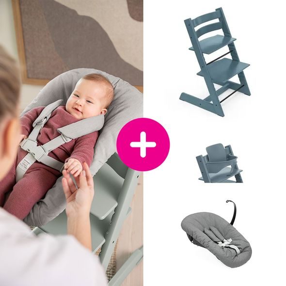 STOKKE® TRIPP TRAPP® + NOVOROZENECKÁ SADA + BABY SET ZVÝHODNĚNÁ SADA - JÍDELNÍ ŽIDLIČKY DŘEVĚNÉ - KRMENÍ