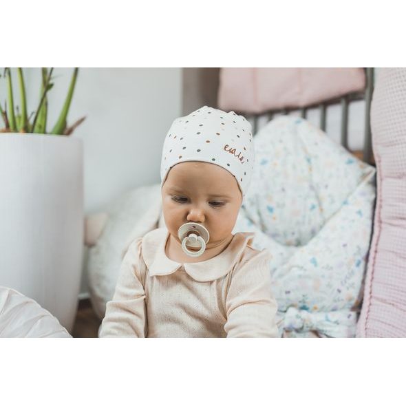 ENIE BABY DĚTSKÁ ČEPICE 9-12M DOTS CREME - ČEPIČKY A KLOBOUČKY - PRO DĚTI