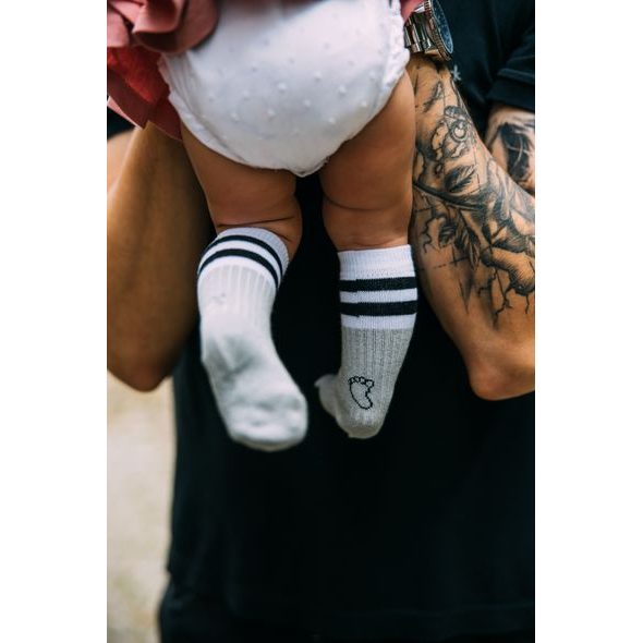 MAMA'S FEET DĚTSKÉ PODKOLENKY BACK TO OLD SCHOOL GREY ŠEDÉ VELIKOST: 1-3 ROKY - PONOŽKY A PUNČOCHY - PRO DĚTI