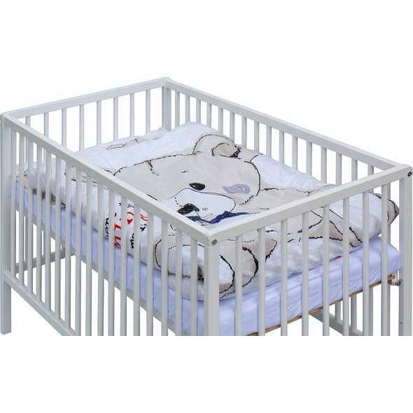 SCARLETT DĚTSKÁ POSTÝLKA S KOMPLETNÍ VÝBAVOU SCARLETT 120 X 60 CM - TIKO - DŘEVĚNÉ POSTÝLKY - SPINKÁNÍ