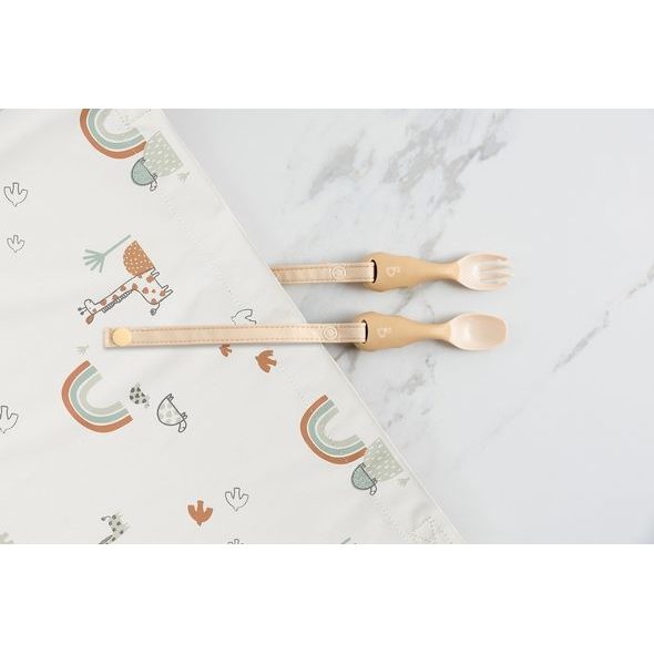 BIBADO HANDI DĚTSKÝ PŘÍBOR S KLIPEM FAWN - LŽIČKY A PŘÍBORY - KRMENÍ