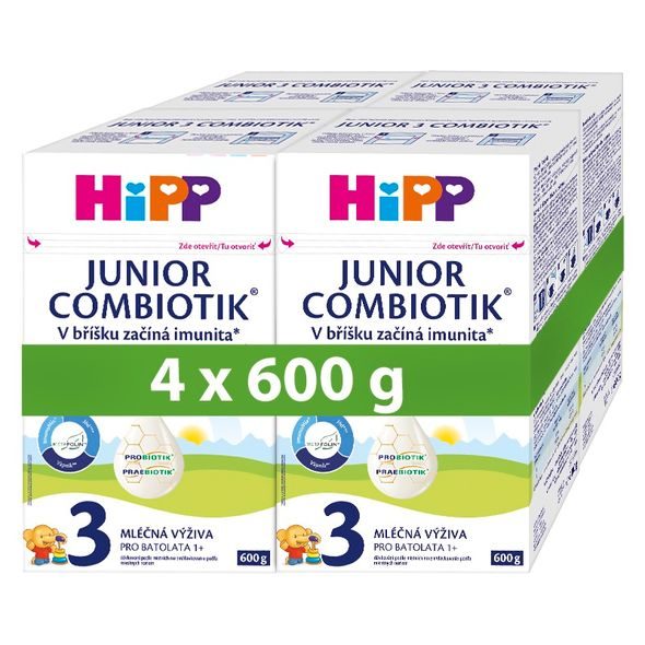 HIPP BATOLECÍ MLÉKO HIPP 3 JUNIOR COMBIOTIK 4X 600G - KOJENECKÁ MLÉKA - KRMENÍ